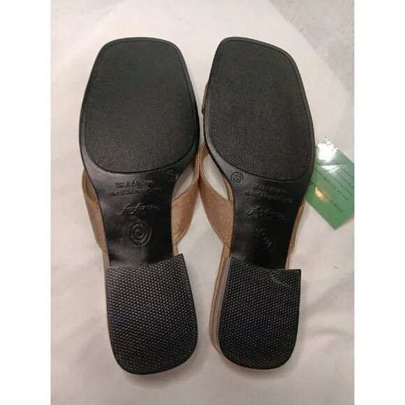 Fanfares Thai Womens 9.5 Dress Sandal Natural Tan Slide Slip On Knotted NEW - Picture 7 of 8